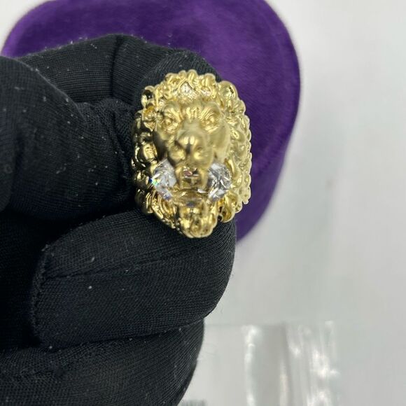 Men’s Gucci iconic Lionhead crystal motif ring size 10 made in Italy - Picture 6 of 9